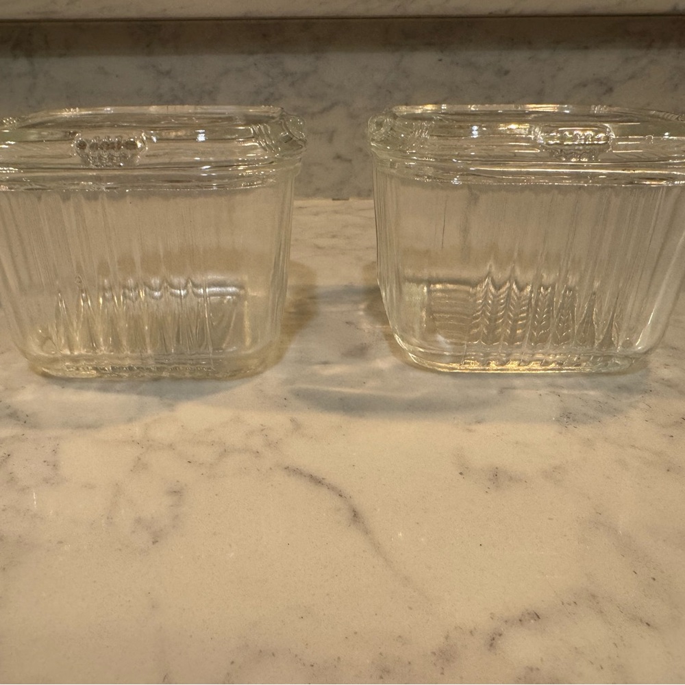 Federal Glass Storage Containers/ set of two!